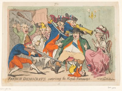 Ludwig XVI. und Marie Antoinette während ihrer Flucht, 1791 von James Gillray