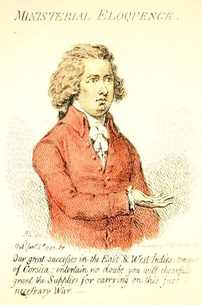 Ministerielle Beredsamkeit, veröffentlicht von Hannah Humphrey 1795 (Detail) von James Gillray