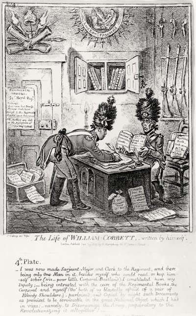 Tafel 4, aus Das Leben von William Cobbett, geschrieben von ihm selbst, veröffentlicht von H. Humphrey, 1809 von James Gillray