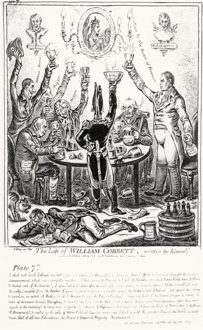 Tafel 7, aus Das Leben von William Cobbett, geschrieben von ihm selbst, veröffentlicht von H. Humphrey, 1809 von James Gillray