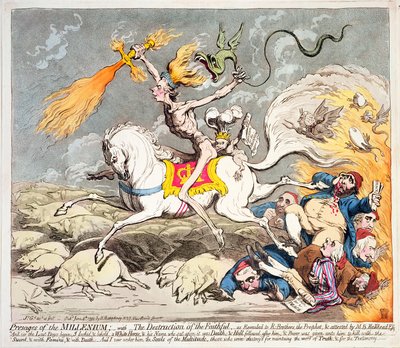 Vorzeichen des Jahrtausends, veröffentlicht von Hannah Humphrey, 1795 von James Gillray