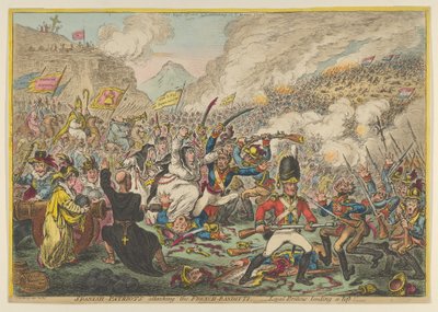 Spanische Patrioten greifen die französischen Banditen an - Loyal Britons helfen, 15. August 1808 von James Gillray