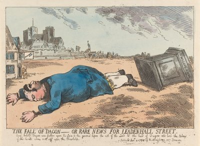 Der Sturz Dagons - oder seltene Nachrichten für die Leadenhall Street von James Gillray