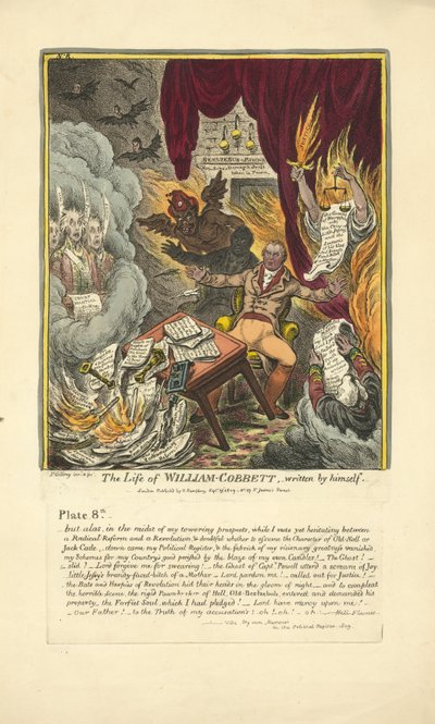 Das Leben von William Cobbett, von ihm selbst geschrieben, veröffentlicht von Hannah Humphrey, 1809 von James Gillray