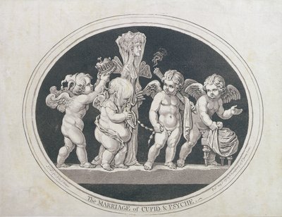 Die Hochzeit von Amor und Psyche, veröffentlicht von Hannah Humphrey im Jahr 1797 von James Gillray