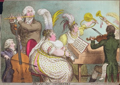 Das Picknick-Orchester, veröffentlicht von Hannah Humphrey, 1802 von James Gillray