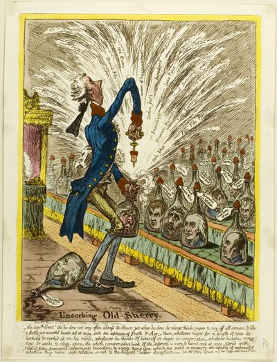 Alten Sherry entkorken von James Gillray