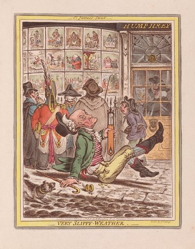 Sehr rutschiges Wetter von James Gillray