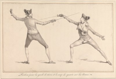 Position für die Garde in Tierce und der Quarte-Schlag auf die Waffen von James Gwin