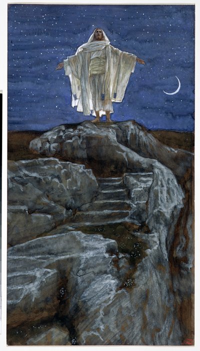 Christus geht allein auf einen Berg zum Beten, Illustration für Das Leben Christi von James Jacques Joseph Tissot