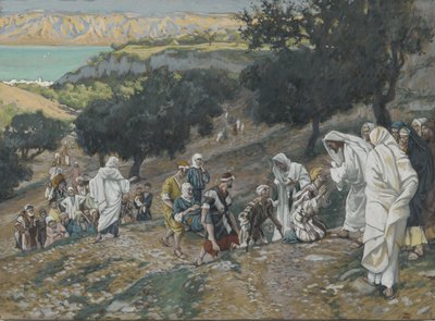 Jesus heilt die Blinden und Lahmen auf dem Berg, Illustration aus Das Leben unseres Herrn Jesus Christus von James Jacques Joseph Tissot