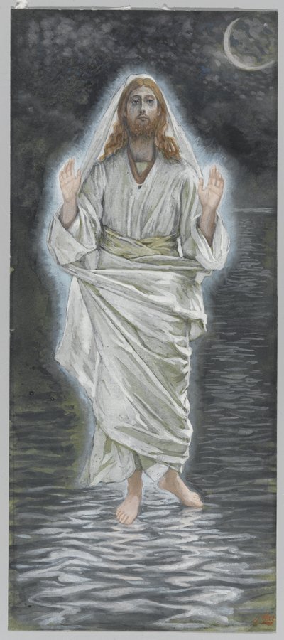 Jesus geht auf dem Meer, Illustration aus Das Leben unseres Herrn Jesus Christus von James Jacques Joseph Tissot