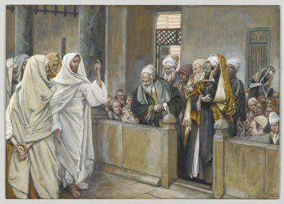 Die Hohepriester fragen Jesus, mit welchem Recht er so handelt, Illustration aus Das Leben unseres Herrn Jesus Christus, 1886-94 von James Jacques Joseph Tissot