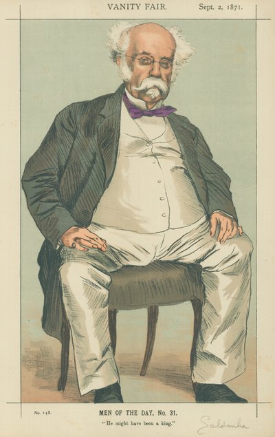 Der Herzog von Saldanha, Er hätte ein König sein können, 2. September 1871, Vanity Fair Karikatur (Farblithografie) von James Jacques Joseph Tissot