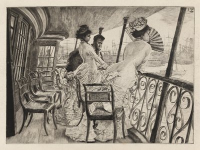 Die Galerie der H.M.S. Calcutta in Portsmouth von James Jacques Joseph Tissot