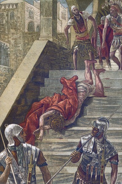 Die Heilige Treppe - Die Scala Sancta - aus „Das Leben unseres Herrn Jesus Christus“ - 1899 von James Tissot - Das Leben unseres Herrn Jesus Christus, von Jacques Joseph (Jacques-Joseph) Tissot genannt James Tissot (1836-1902) von James Jacques Joseph Tissot