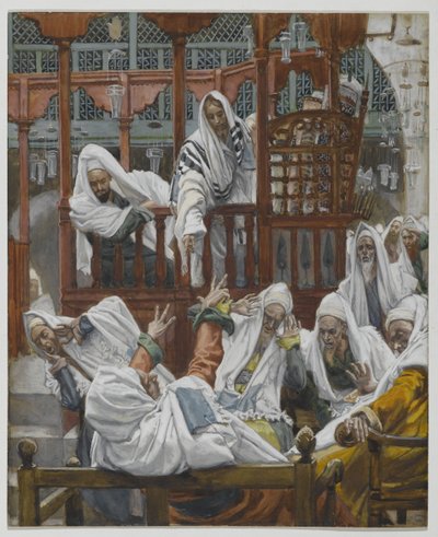 Der Besessene in der Synagoge, Illustration aus Das Leben unseres Herrn Jesus Christus von James Jacques Joseph Tissot