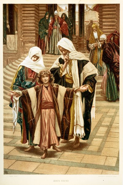 Jesus gefunden, Lukas Kapitel 2 - Bibel von James Jacques Joseph after Tissot