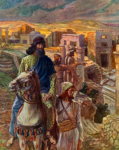 Nehemia betrachtet die Ruinen Jerusalems von James Jacques Joseph after Tissot