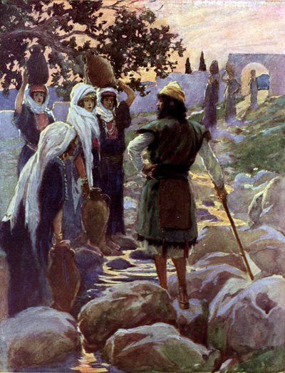 Saul befragt die jungen Mädchen von James Jacques Joseph after Tissot