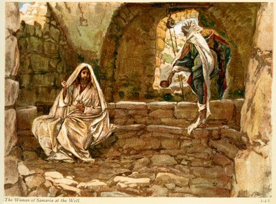 Die Frau von Samaria am Brunnen - Johannes - Bibel von James Jacques Joseph after Tissot