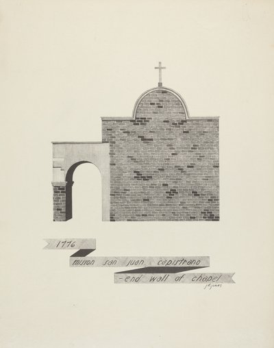 Mision San Juan Capistrano - Ende der Kapellenwand von James Jones