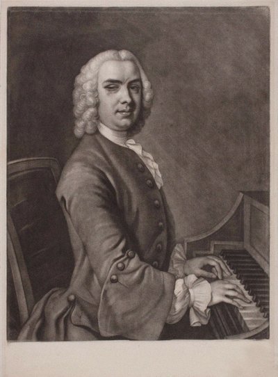 Porträt des Organisten und Komponisten John Stanley von James MacArdell