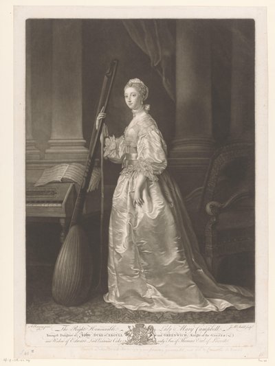 Porträt von Mary Coke von James McArdell