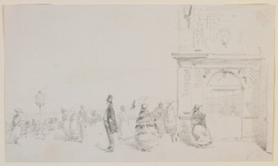 Eine Gruppe von Figuren auf einer Esplanade von James Abbott McNeill Whistler