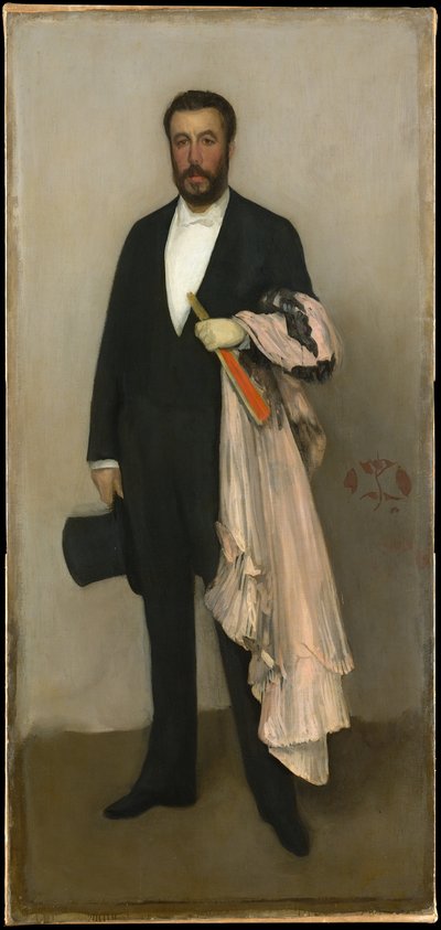 Anordnung in Fleischfarbe und Schwarz: Porträt von Theodore Duret von James McNeill Whistler