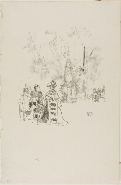 Gespräch unter der Statue, Jardin du Luxembourg von James Abbott McNeill Whistler