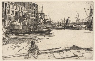 Eagle Wharf (Tyzac, Whiteley & Co.), aus der Thames-Serie (Eine Serie von sechzehn Radierungen von Szenen an der Themse und anderen Motiven) von James McNeill Whistler