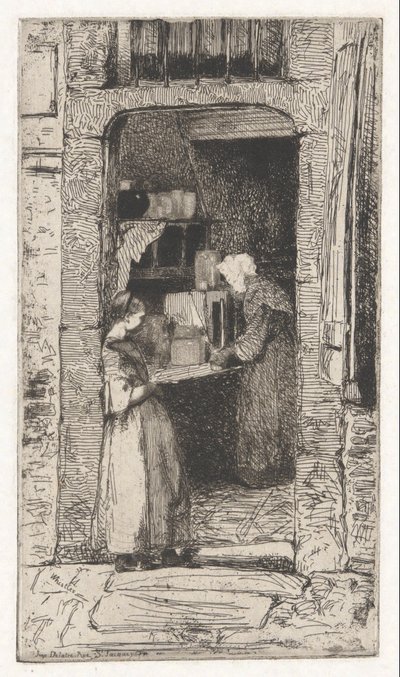 Die Senfverkäuferin, aus der französischen Serie (Douze Eaux-Fortes d) von James Abbott McNeill Whistler
