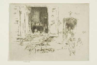 Der Karren - Quartier des Marolles, Brüssel von James Abbott McNeill Whistler