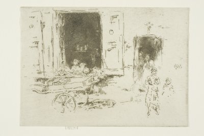 Der Schubkarren - Quartier des Marolles, Brüssel von James Abbott McNeill Whistler
