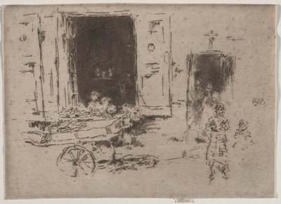 Der Karren - Quartier des Marolles, Brüssel von James McNeill Whistler