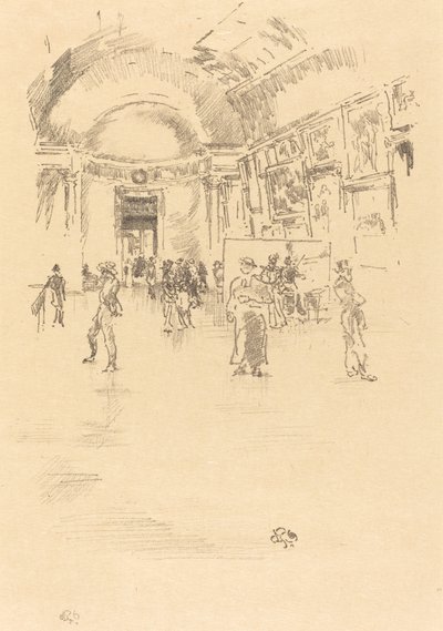 Die lange Galerie, Louvre von James Abbott McNeill Whistler