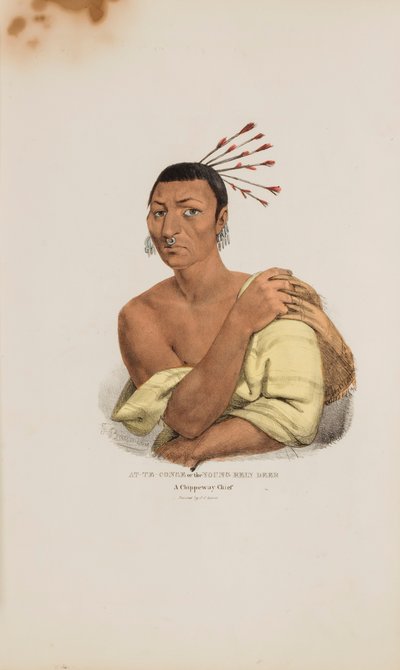 AT-TE-CONSE oder das junge Rentier; Ein Chippeway-Häuptling, aus dem Aboriginal Portfolio von James Otto Lewis