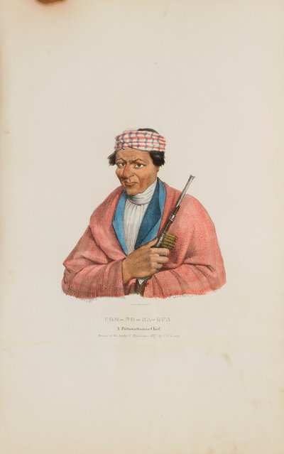 CAN-NO-SA-QUA; Ein Pottowattomie-Häuptling, aus Das Aboriginal Portfolio von James Otto Lewis