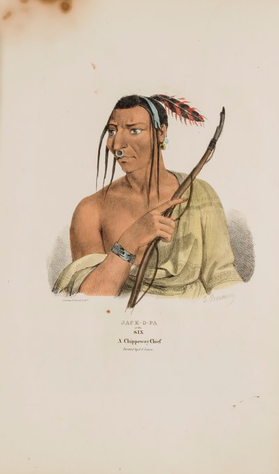 JACK-O-PA oder die Sechs; Ein Chippeway-Häuptling, aus The Aboriginal Portfolio von James Otto Lewis
