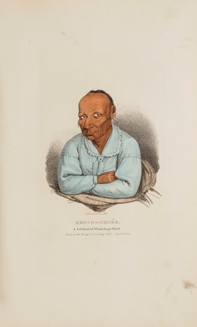 KER-O-MENEE; Ein berühmter Winnebago-Häuptling, aus The Aboriginal Portfolio von James Otto Lewis