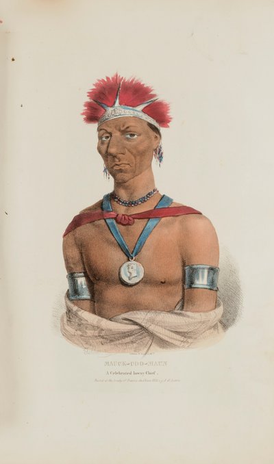 MAUCK-COOMAUN; Ein berühmter Ioway-Häuptling, aus The Aboriginal Portfolio von James Otto Lewis