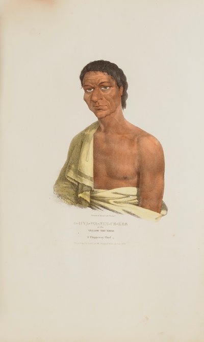 O-HYA-WA-NIM-CE-KEE oder der Gelbe Donner; Ein Chippeway-Häuptling, aus Das Aboriginal Portfolio von James Otto Lewis