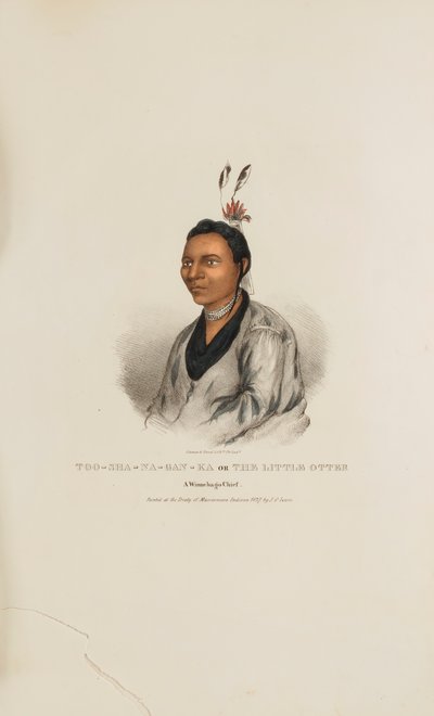 TOO-SHA-NA-GAN-KA oder Der kleine Otter; Ein Winnebago-Häuptling, aus dem Aboriginal Portfolio von James Otto Lewis