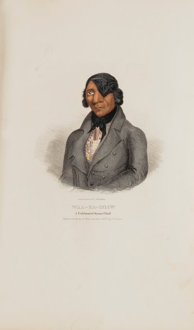WAA-BA-SHAW; Ein berühmter Sioux-Häuptling, aus The Aboriginal Portfolio von James Otto Lewis