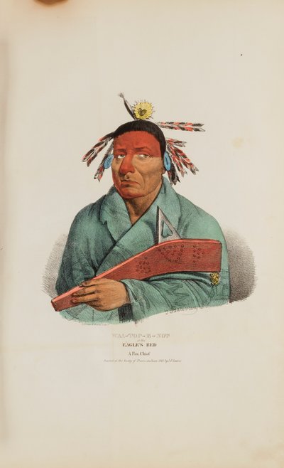 WAA-TOP-E-NOT oder das Adlerbett; Ein Fuchs-Häuptling, aus dem Aboriginal Portfolio von James Otto Lewis