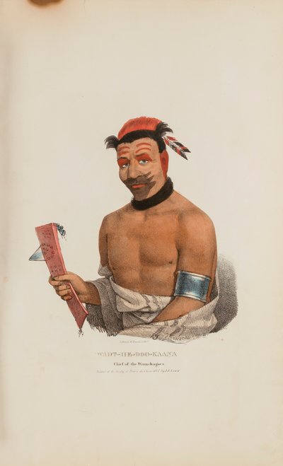 WADT-HE-DOO-KAANA; Häuptling der Winnebagoes, aus The Aboriginal Portfolio von James Otto Lewis