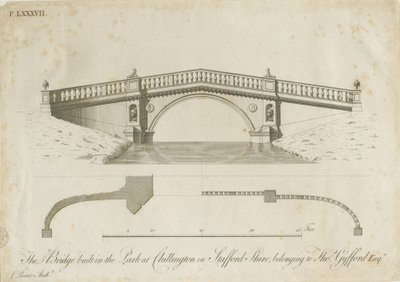 Chillington Park - Brücke: Gravur, ca. 1789 von James Paine