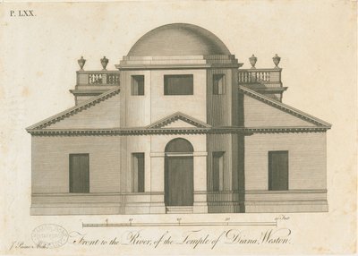 Weston-under-Lizard - Der Tempel der Diana: Gravur von James Paine