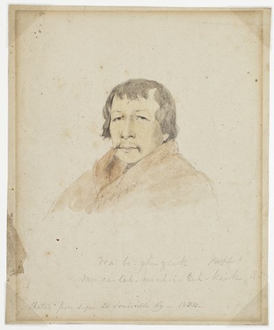Porträt von Black Hawk und Na-Be-Ghi-Zeik von James Reid Lambdin